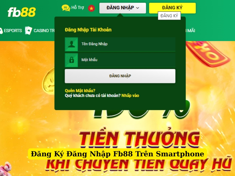 đăng ký đăng nhập fb88 trên smartphone