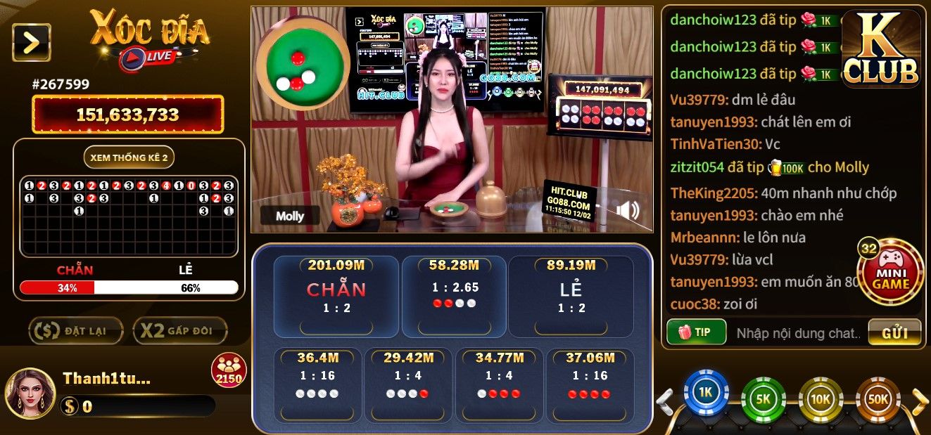 Các phiên live casino kclub được nhiều anh em chọn nhiều